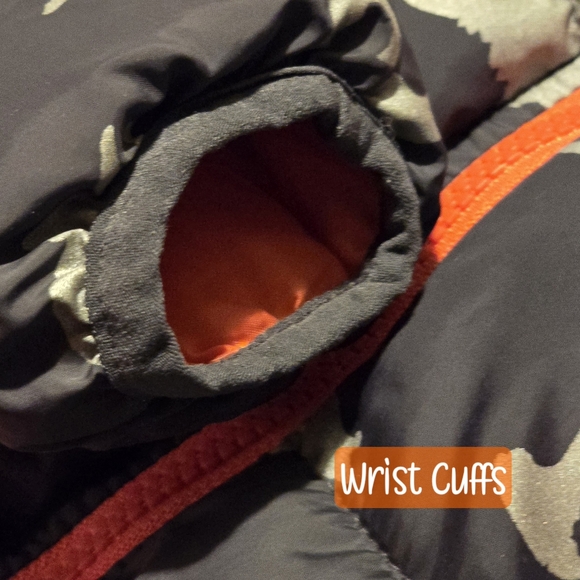 🔵 ☆ NWOT ☆ Wonder Nation Toddler Dino Print Bubble Jacket 2T Orange Grey - Picture 5 of 14